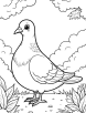 Pigeon in a garden coloring page