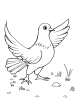 Pigeon landing on the ground coloring page