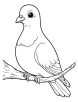 Pigeon sitting on a branch coloring page