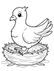 Pigeon with a nest coloring page