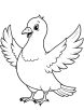 Pigeon with spread wings coloring page 2