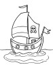 Pirate boat coloring page