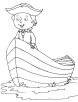 Prince in boat coloring page