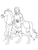 Prince riding a horse coloring page