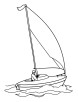 Racing sailboat coloring page