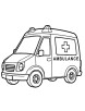 Red cross ambulance coloring page