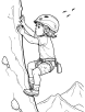 Rock climbing coloring page