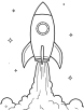 Rocket launch coloring page 2