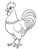 Rooster outline coloring page