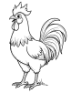 Rooster with feathers coloring page