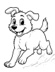 Running dog coloring page