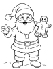 Santa and gingerbread man coloring page