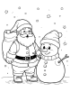 Santa and snowman coloring page