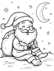 Santa asleep coloring page