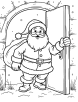 Santa at the door coloring page