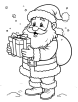 Santa distributing gifts coloring page