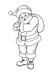 Santa hugging himself coloring page