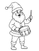 Santa playing drum coloring page