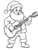 Santa playing guitar coloring page