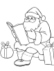 Santa reading a letter coloring page