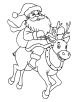 Santa riding reindeer coloring page