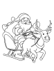 Santa riding rudolf coloring page