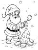 Santa roasting coloring page