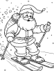 Santa skiing coloring page