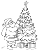 Santa with Christmas tree coloring page