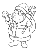 Santa and candy canes coloring page