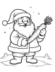 Santa with carrot coloring page