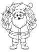 Santa and Christmas wreath coloring page