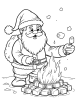 Santa with fire coloring page