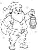 Santa with lantern coloring page