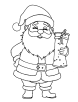 Santa having gift coloring page