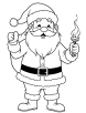 Santa with torch coloring page