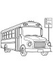 School bus at a bus-stop coloring page