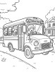 School bus going up a hill coloring page