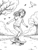 Skateboarding coloring page 2