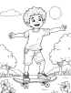 Skateboarding coloring page