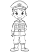 Soldier in uniform coloring page