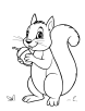 Squirrel with Acorn coloring page