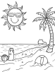 Summer vacation coloring page