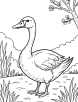 Swan during a spring day coloring page