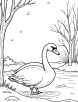 Swan during winter coloring page