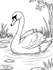 Swan in a peaceful pond coloring page