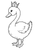 Swan with a crown coloring page