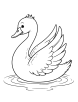 Swan with beautiful wings coloring page