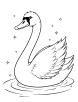 Swan with sparkling water coloring page