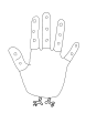 Thanksgiving turkey handprint coloring page 2